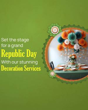 Republic Day themed decorations with a beautifully set table