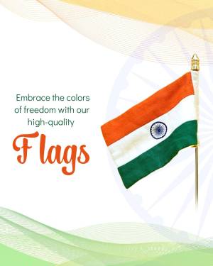 Image of an Indian flag with promotional text.