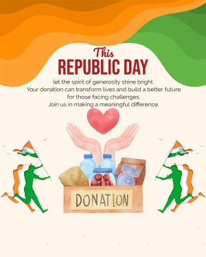 Republic Day themed image promoting donation for a better future.