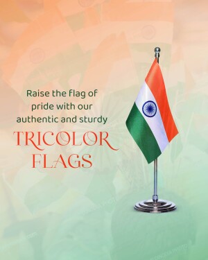 Image of the Indian flag with promotional text
