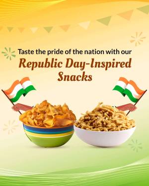 Republic Day themed snacks with Indian flags and colorful bowls