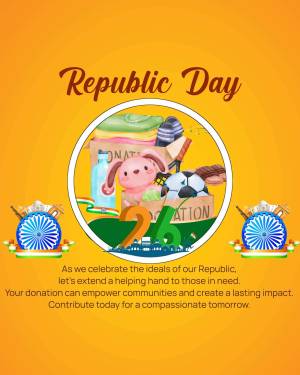 Republic Day themed image promoting donation for a compassionate tomorrow.