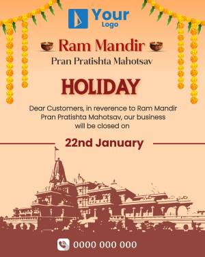 Ram Mandir Holiday Closure Notice