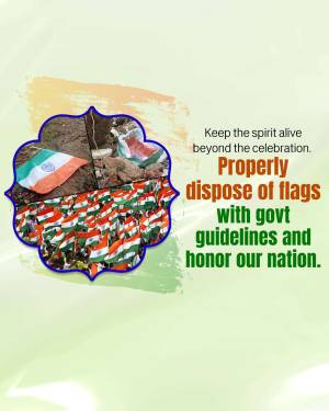 Image promoting proper disposal of Indian flags with a patriotic design.