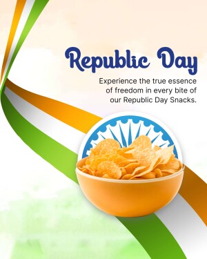 Republic Day themed advertisement featuring potato chips and the Indian flag.