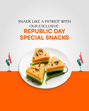 Republic Day themed snacks with Indian flags