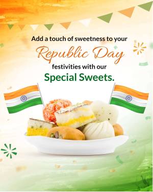 Republic Day sweets with Indian flag and festive decorations
