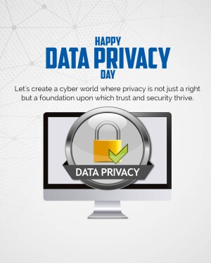 Data Privacy Day graphic with a lock on a computer screen