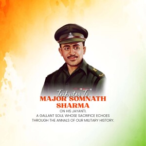 Portrait of Major Somnath Sharma, an Indian Army officer