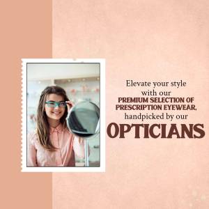 Woman trying on glasses in an optical shop