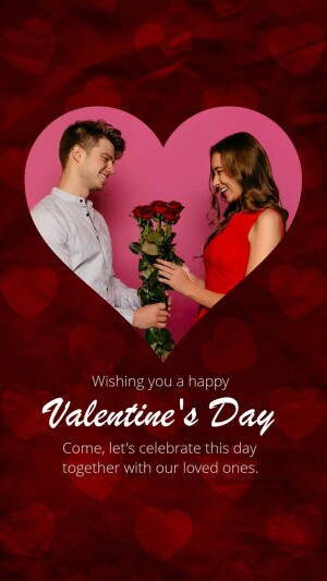 Valentine's Day Couple With Roses Social Media Post For Snapchat