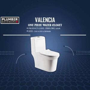 White one-piece water closet from Plumber Bathware Valencia series