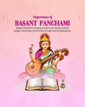 Illustration of Goddess Saraswati celebrating Basant Panchami