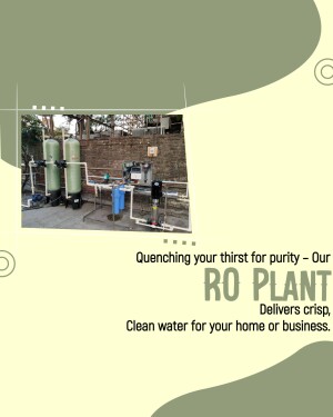Image of a Reverse Osmosis (RO) plant installation with text overlay.