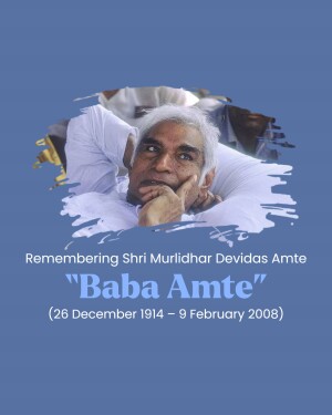 Portrait of Shri Murlidhar Devidas Amte, also known as Baba Amte