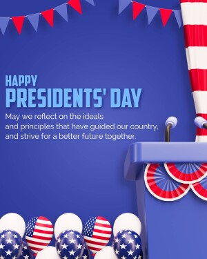 Presidents' Day greeting with patriotic decorations