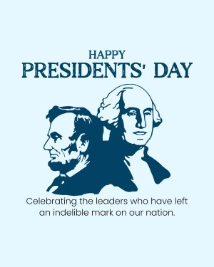 Presidents' Day graphic featuring George Washington and Abraham Lincoln