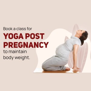 Pregnant woman practicing yoga pose for postpartum recovery