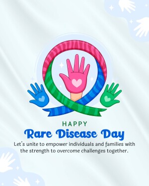 Illustration for Rare Disease Day featuring hands and ribbons