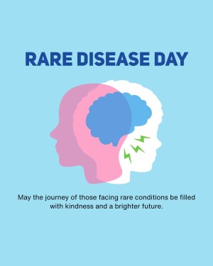Illustration for Rare Disease Day with a silhouette of a head and brain with lightning bolts.