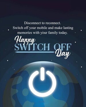 Image promoting disconnecting from technology for family time on Switch Off Day.