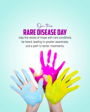 Colorful painted hands representing Rare Disease Day