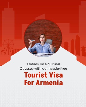 Woman planning a trip to Armenia with a tourist visa