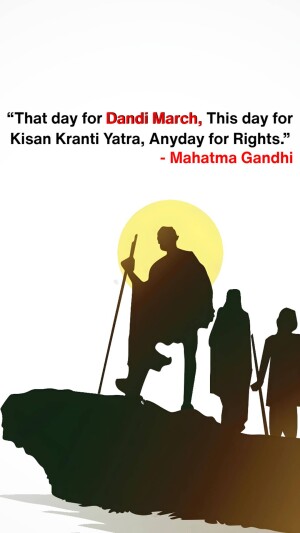 Dandi March & Kisan Kranti Yatra - Mahatma Gandhi Flyer For Threads