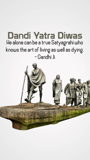 Dandi Yatra Diwas - Gandhi Statue Image For Facebook