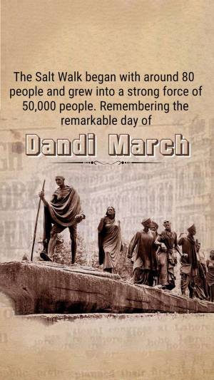 Dandi March - Remembering The Salt Satyagraha Social Media Post For WhatsApp