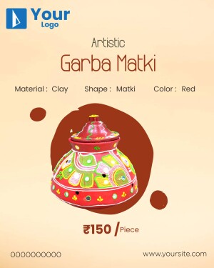 Handmade Clay Matki for Garba