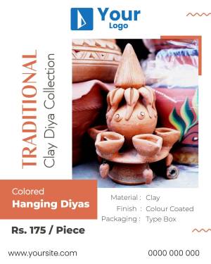 Close-up of handcrafted clay diyas, traditional Indian oil lamps.