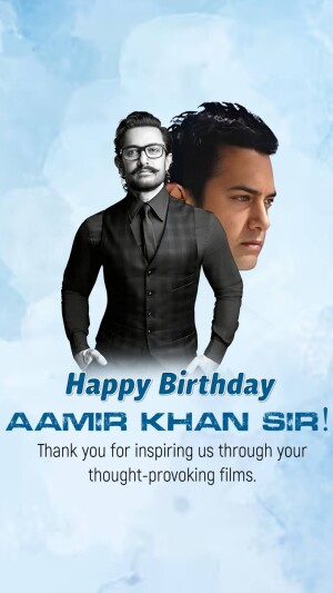 Amir Khan - Poster Promotional Banner For WhatsApp