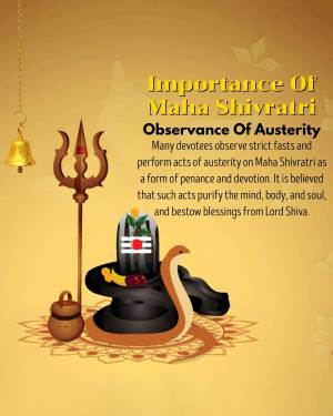 Maha Shivratri illustration with Shiva Lingam, trident, and bell