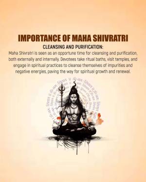 Image depicting Lord Shiva and text about Maha Shivratri cleansing rituals.