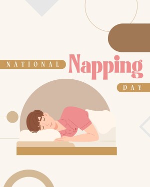 Illustration of a man sleeping in bed for National Napping Day