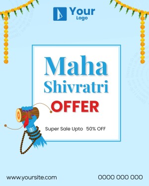 Maha Shivratri Offer advertisement with Lord Shiva illustration