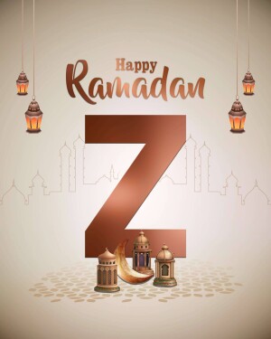 Ramadan greeting with the letter Z and traditional lanterns