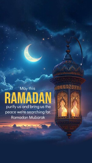 Ramadan Mubarak Greeting Poster For WhatsApp