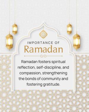 Ramadan greeting with golden lanterns and Islamic arch