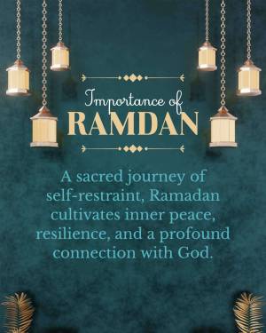Ramadan lanterns and text about the importance of the holy month