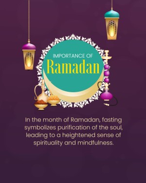 Ramadan lanterns, crescent moon, and traditional items with text 'Importance of Ramadan'