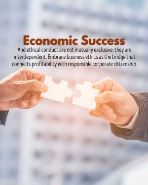 Two hands connecting puzzle pieces with the text 'Economic Success' overlaid.