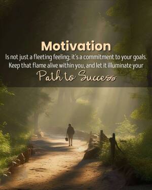 A person walking down a path towards a bright light, with motivational text overlayed.