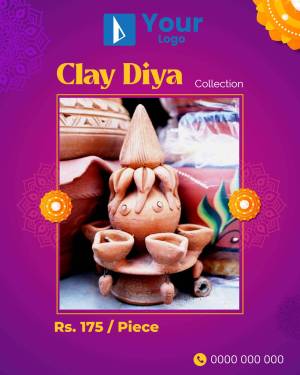 Handmade Clay Diya for Diwali
