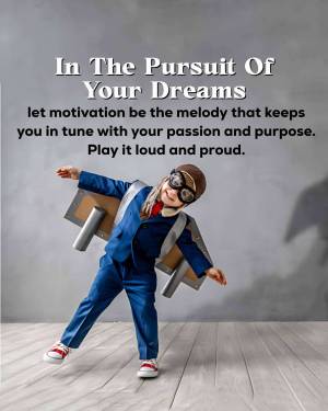 A child dressed in a suit and cardboard wings, symbolizing chasing dreams.