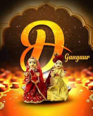 Traditional Rajasthani puppets depicting a Gangaur celebration with lit candles.