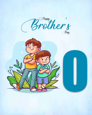 Illustration of two brothers with a '0' graphic for Brother's Day