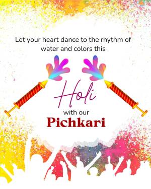 Holi celebration with water guns and colorful splashes