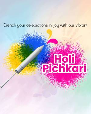 Colorful Holi Pichkari with vibrant splashes